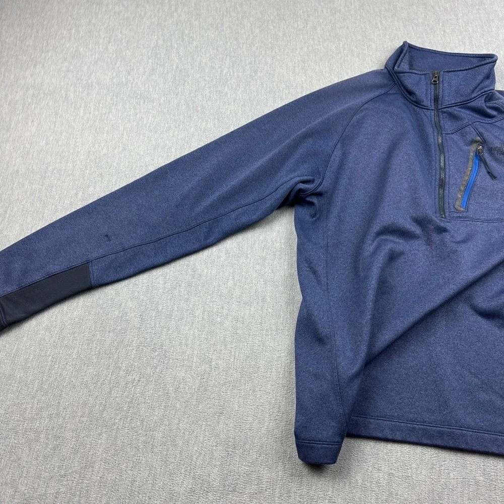 The‎ North Face Jacket Mens Large Blue Heathered 1/2 Zip Fleece Pullover Outdoor